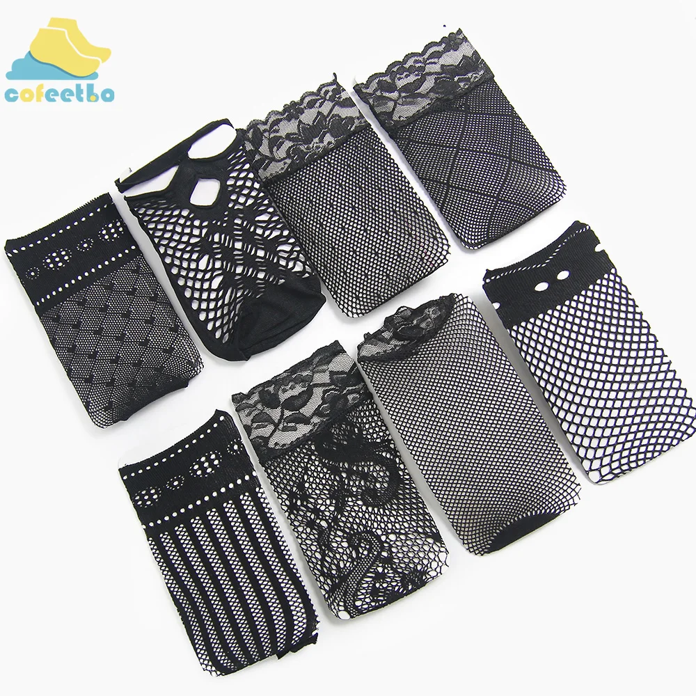 Модные черные Ажурные кружевные короткие носки для женщин и девушек женские