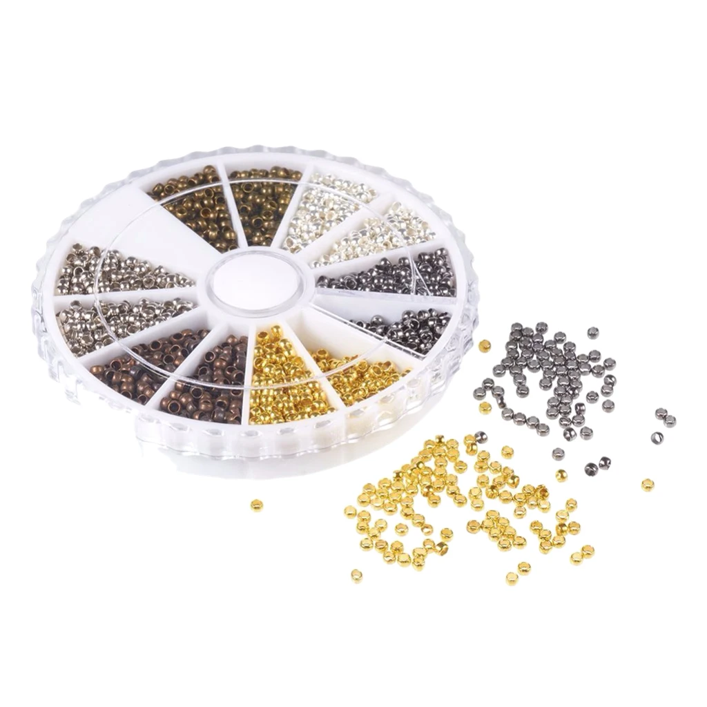 3000 шт./лот круглые трубки обжимные концевые шарики разделительные бусины шнур