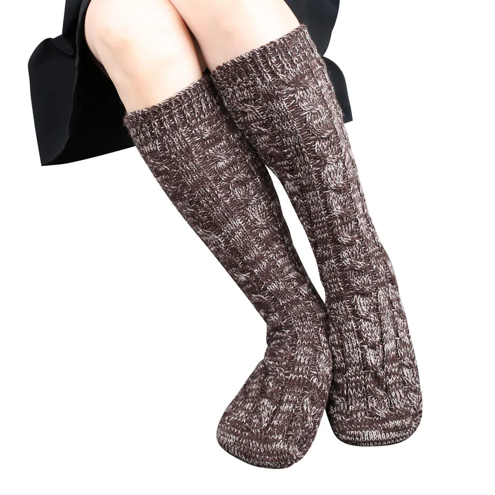 Для женщин Гольфы 2019 модная зимняя теплая шерсть длиной до лодыжек размеры