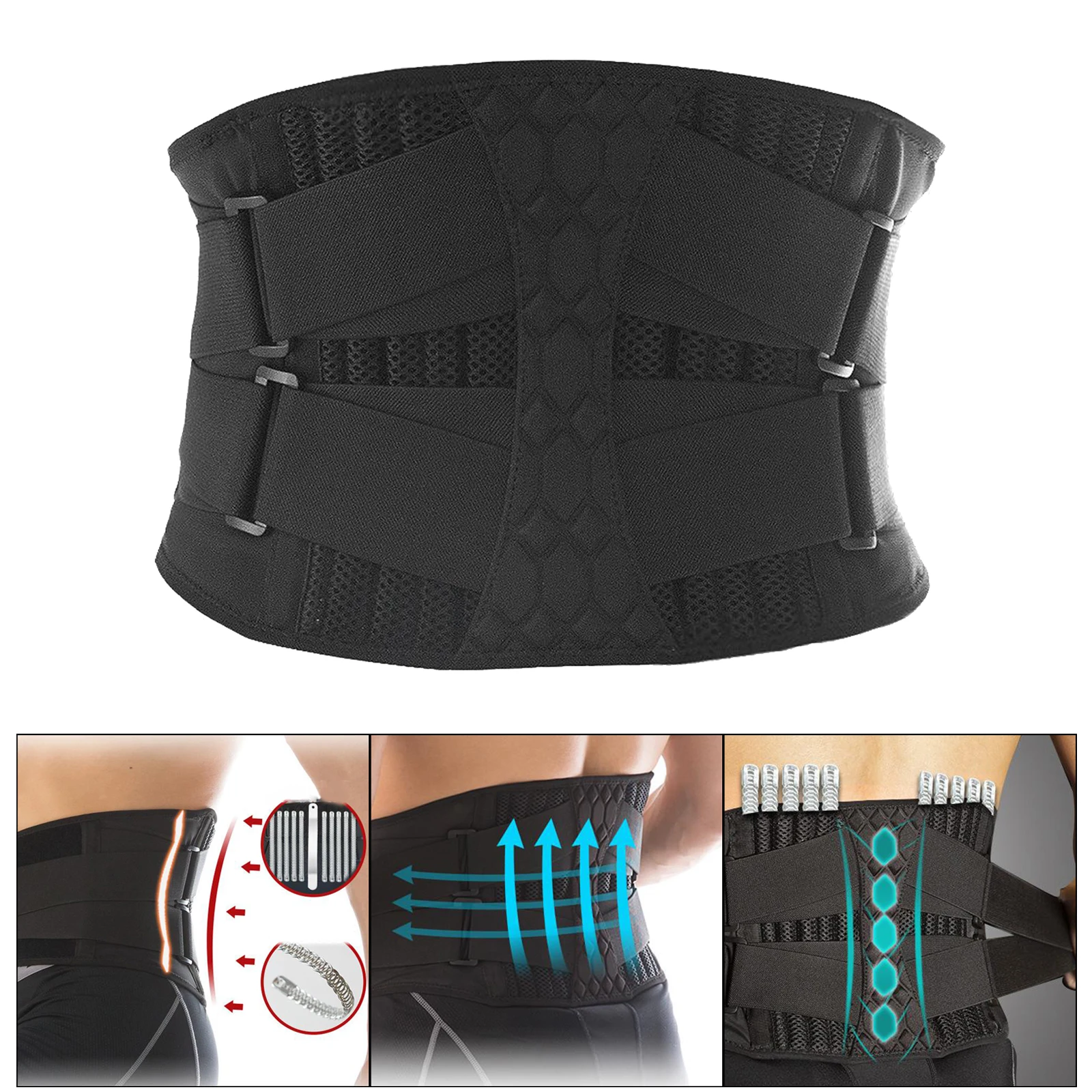

Lower Back Support Belt Brace Lumbar Waist Adjustable Strap Pain Relief Belt