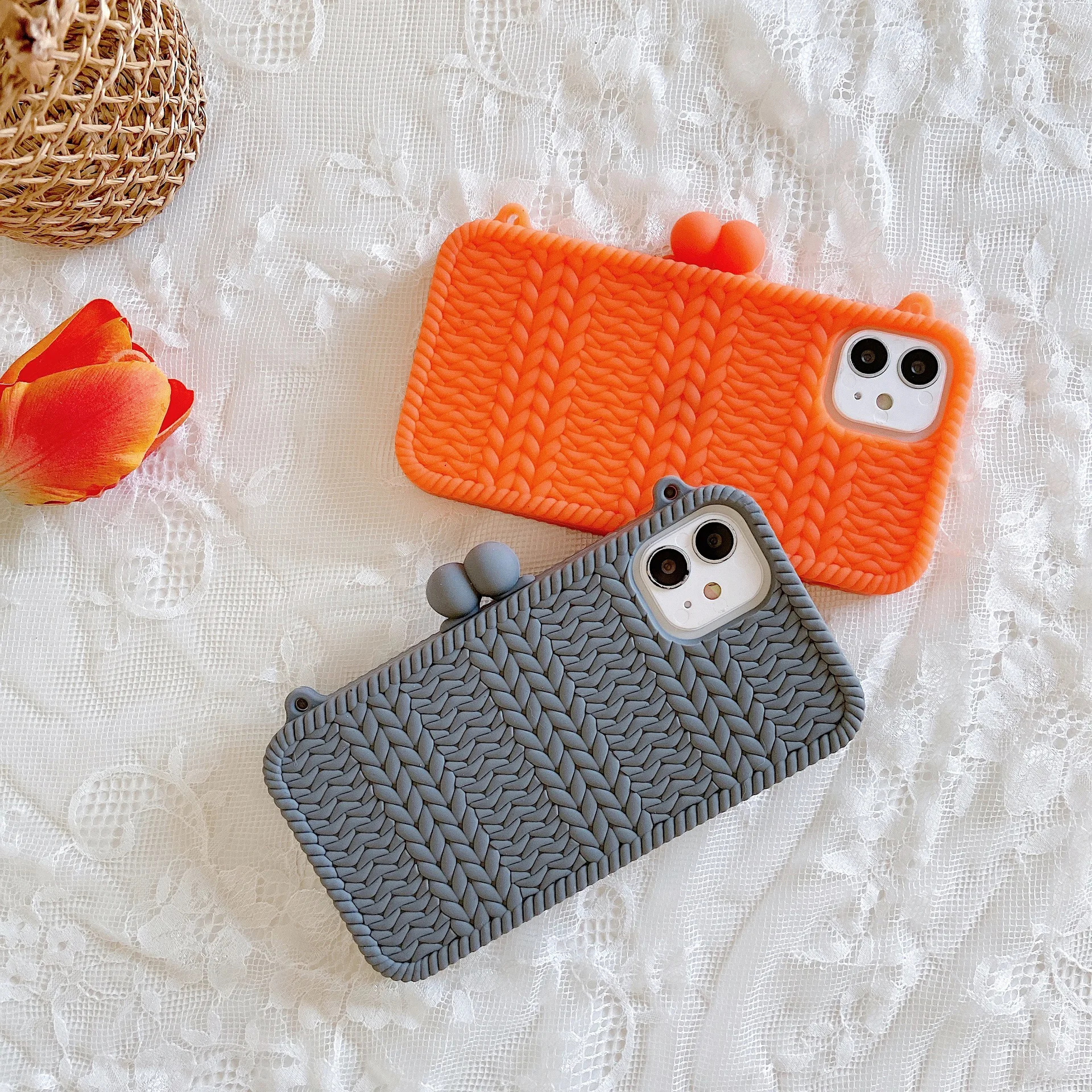 

Woven Bag Personalized Mobile Phone Case for IPhone 7 8 Plus XR 1112 Pro Mini Silicone Soft Protective Cover for iPhone Xr Case