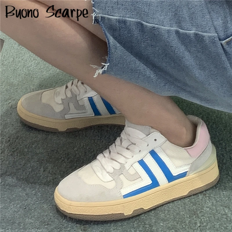 

Кроссовки женские на шнуровке, повседневная спортивная обувь, разные цвета, тренировочные, на толстой подошве, круглый носок, белые, в стиле ...