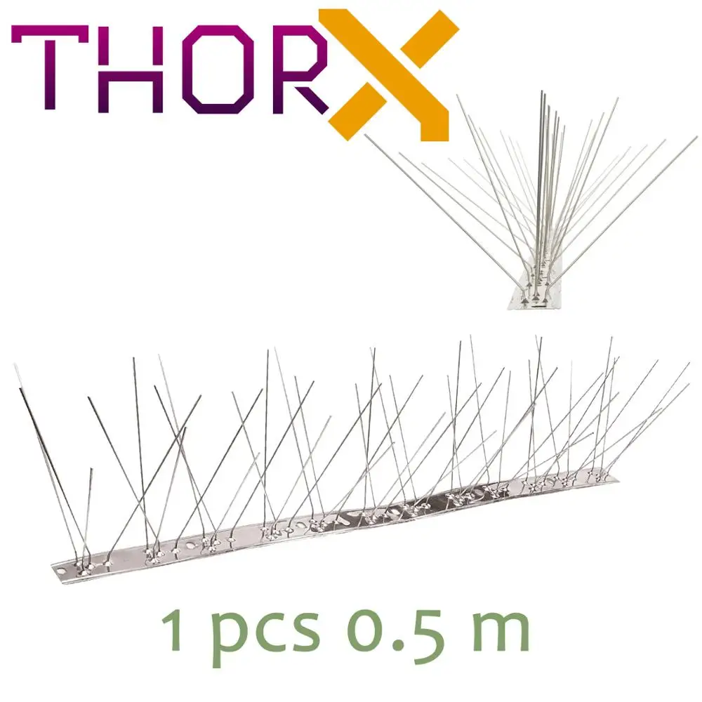 MH-05-SL 5 ряд шипы для отпугивания голубей птицы шишип птицы Шики на основании из нержавеющей стали-высокое качество решение для шипы для контроля птиц - Цвет: MH-05-SL-0.5M