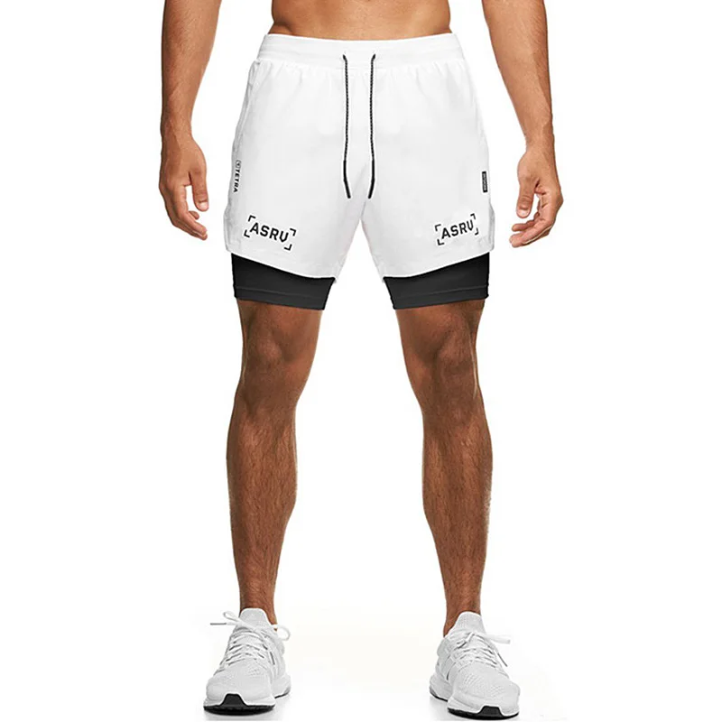 Pantalones cortos deportivos 2 en 1 para hombre, Shorts de secado rápido para entrenamiento de baloncesto, trotar, gimnasio, Fitness, culturismo