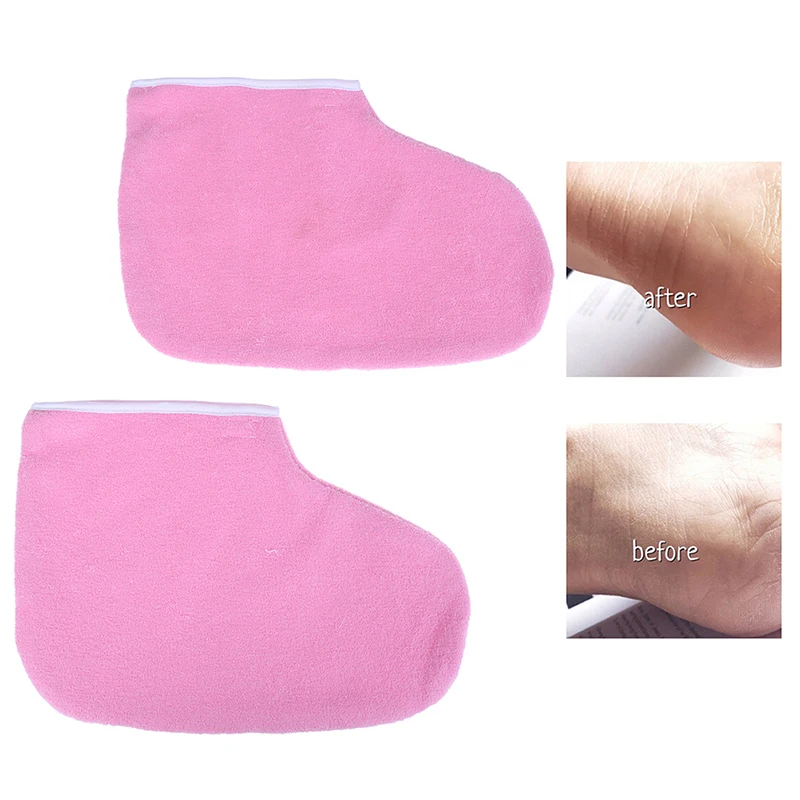 1Pair=2pcs Foot Care Cover Cloth Spa Pink Paraffin Wax Protection SPA Hand Gloves Warmer Heater | Красота и здоровье