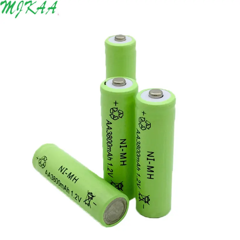 4 шт. Ni-MH 1,2 V 3800mAh Зеленый AA никель-металл-гидридный аккумулятор 14 мм* 50 мм
