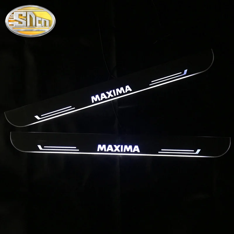 

SNCN Car LED Door Sill For Nissan Maxima 2016 - 2020 Ultra-thin Acrylic Dynamic LED Welcome Light Scuff Plate Pedal