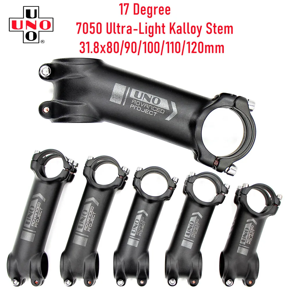 UNO 17 Degree 7050 Ultra-Light Bike Stem MTB Road Bicycle Stem 31.8x80/90/100/110/120mm Bicycle Parts