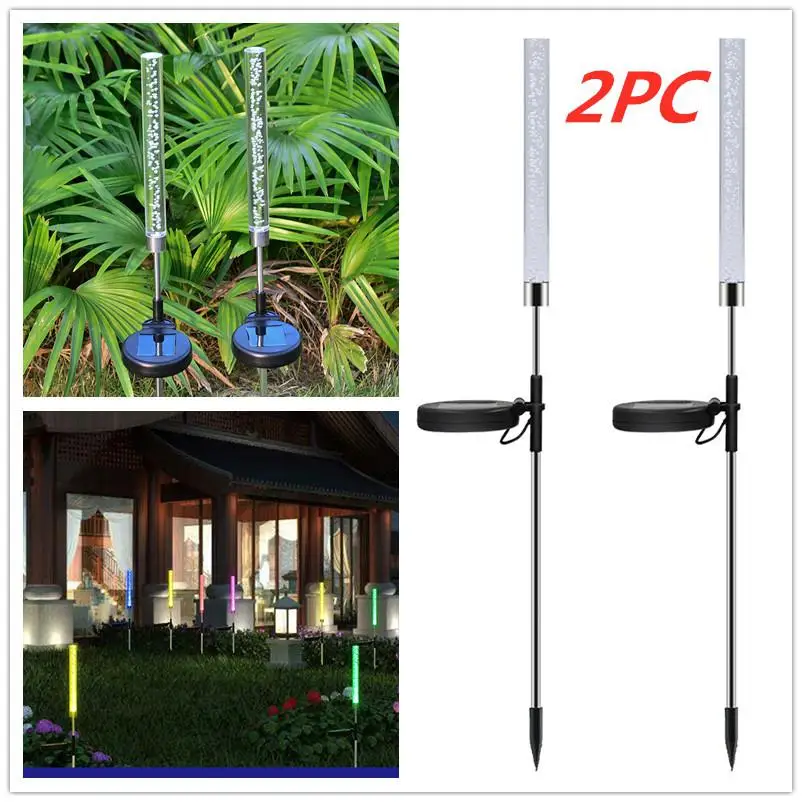 2Pcs LED Solar Powered Acrylic Bubble Tube Lights for Patio Backyard Lawn Decor | Лампы и освещение