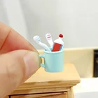 112 миниатюрная зубная паста для кукольного домика, имитация зубной щетки, модель чашки, игрушки для мини-украшения, аксессуары для кукольного домика