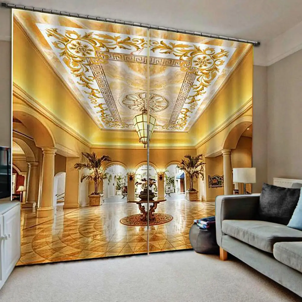 Занавес в европейском стиле раскрашенный по фотографии 3D занавес для гостиной