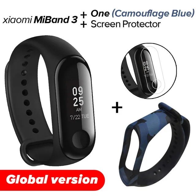 Gb Camou Blue N Film Xiao mi Band 3 mi band 3 фитнес-трекер пульсометр 0,78 ''OLED дисплей Bluetooth 4,2 для Android IOS - Цвет: Gb Camou Blue N Film