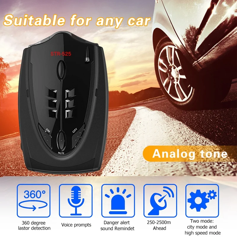 

STR-525 Detector Anti Car Detector Auto Vehicle Speed Alert Warning