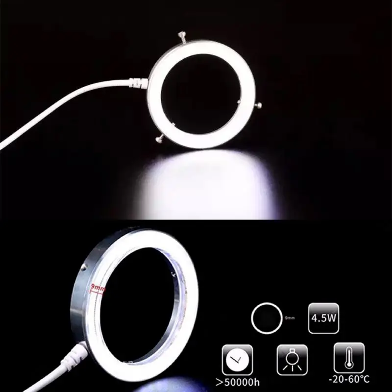 

60 LED Ring Light for Microscope Brightness Adjustable STEREO ZOOM USB Plug Light Source Shadowless illuminator Lamp