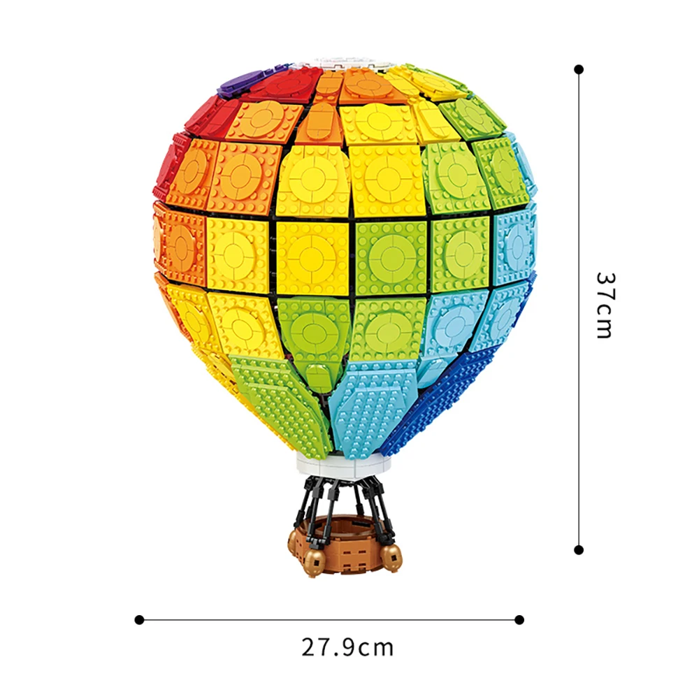 

Creative Series MOC Hot Air Balloon Fiesta Rainbow Balloon Model Building Blocks Bricks Kids Birthday Toys Gifts