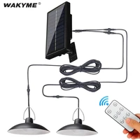 wakyme 2 in 1 led solar light waterproof solar powered hanging light remote control outdoors indoor garden yard shed lighting