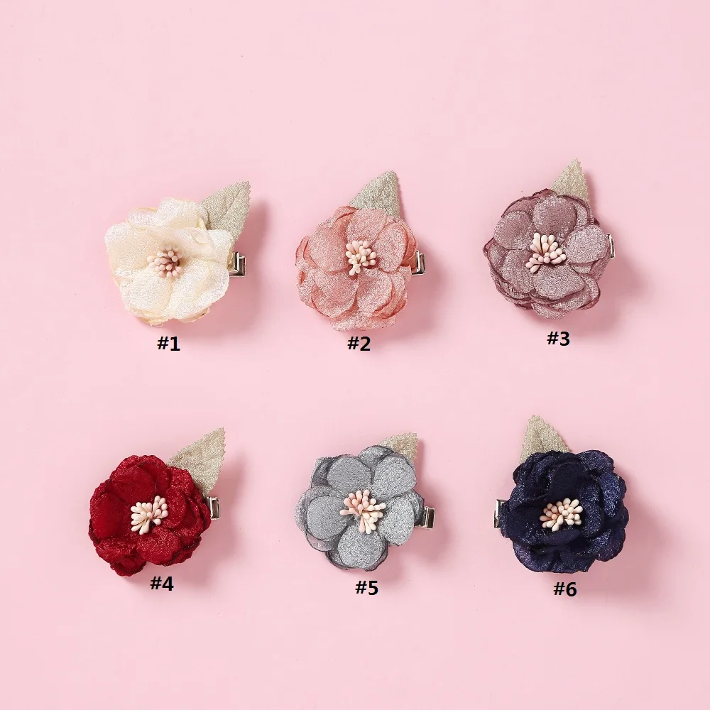 Милые цветочные зажимы для волос детей элегантные хлопковые кружевные ленты