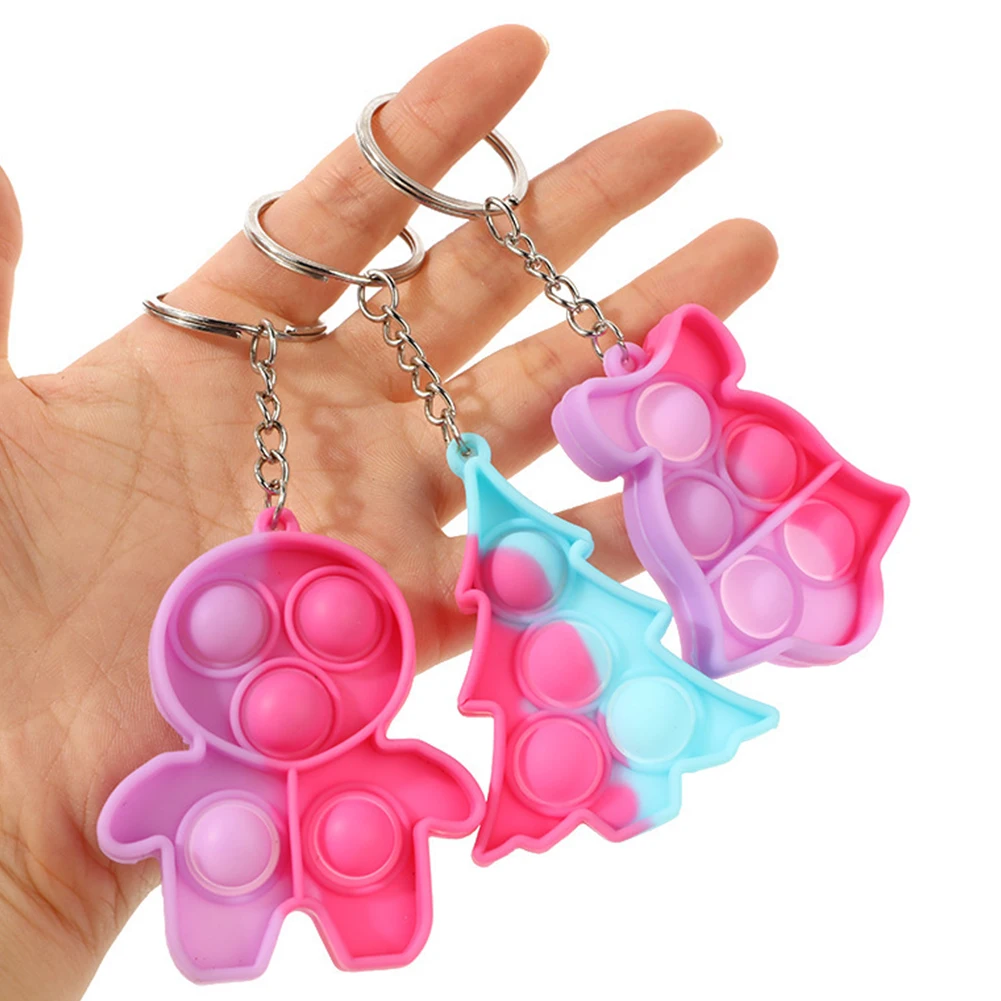 

Push Bubble Sensory Stress Reliver Toys Keychain Christmas Pendant Toy Gift Push Bubble Sensory Stress Reliver Toys Keychain