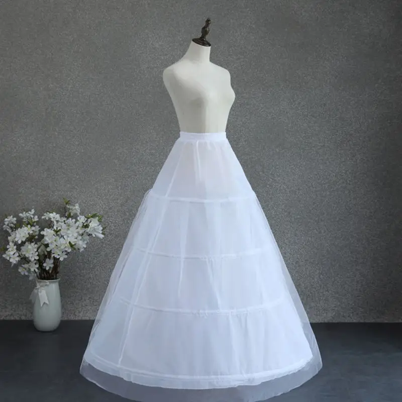Женское 4 слойное Свадебное бальное платье трапециевидной формы с кольцами