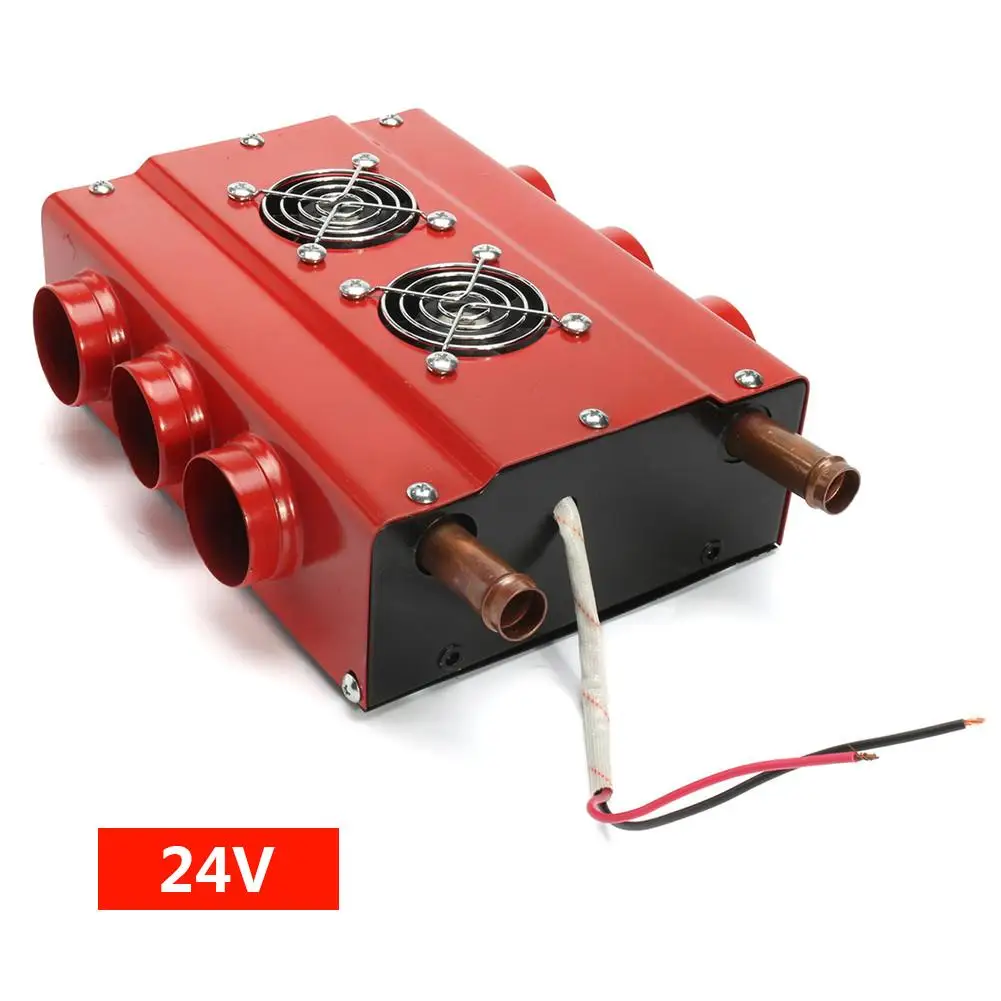 Red 24V Универсальный DC12-24V автомобильный обогреватель грузовика Автомобильная сантехника кондиционер прибор против запотевания стекол Электрический воздухонагреватель отопитель ветрового стекла - Название цвета: Red 24V