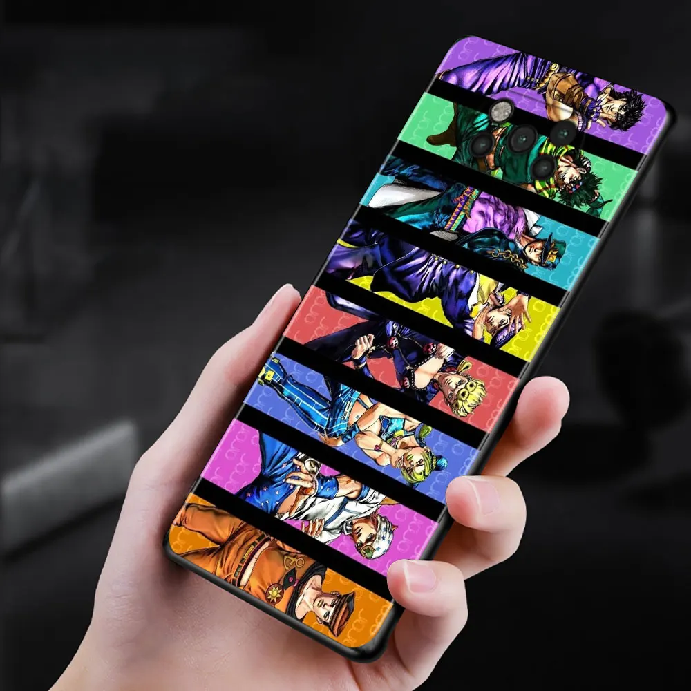 phone case for xiaomi mi poco x3 pro f3 x3 gt m3 x3 nfc f1 m3 pro 5g f3 gt black soft silicon cover coque jojo bizarre adventure free global shipping