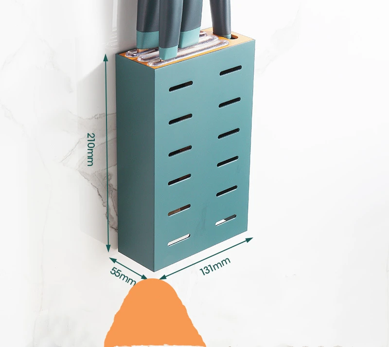 

Aluminum Alloy Wall Mounted Nail Free Kitchen Storage Rack for Cutlery and Knives Utensils Container Tableware Organizer