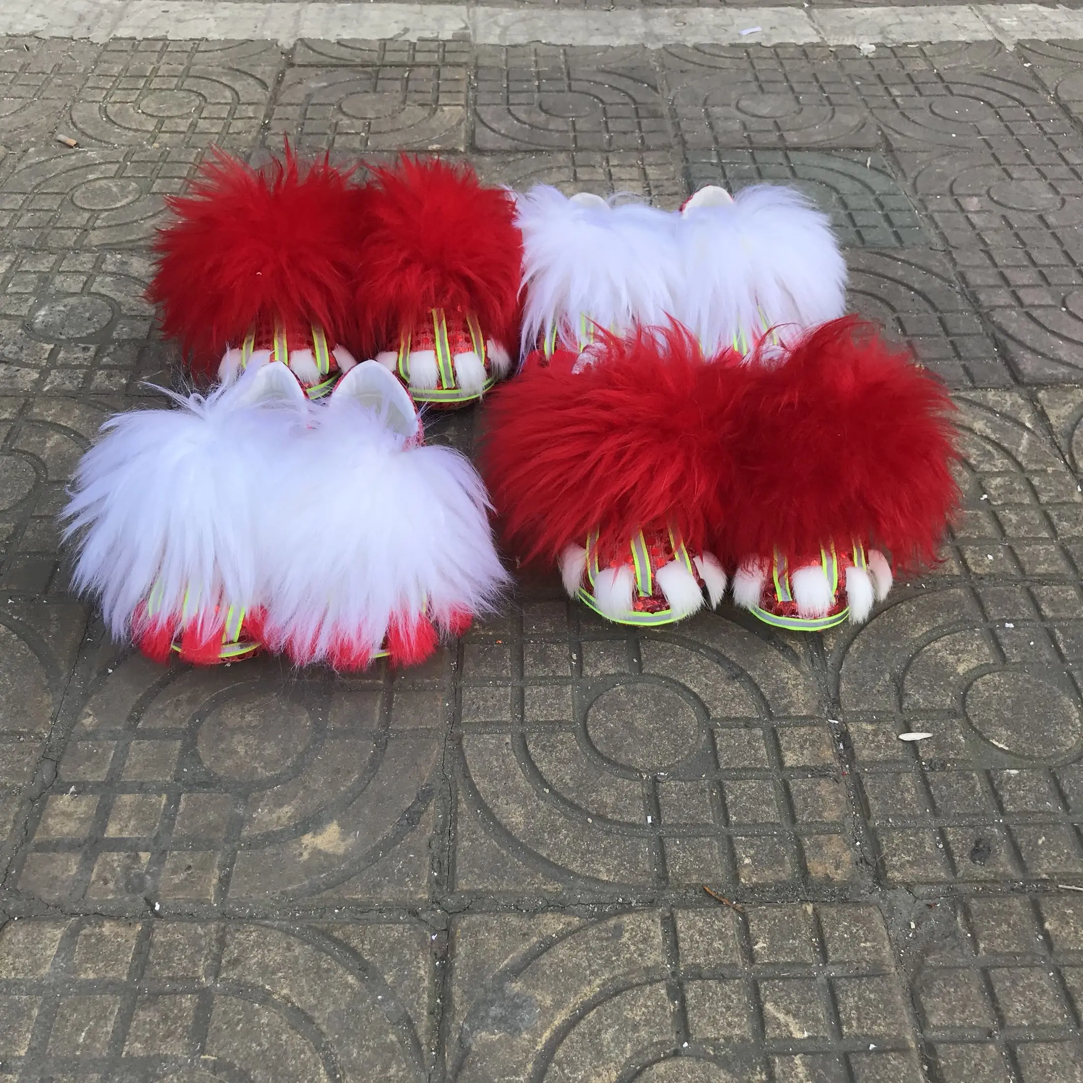 Шерстяная танцевальная обувь со львом Костюм талисмана из шерсти Китайская