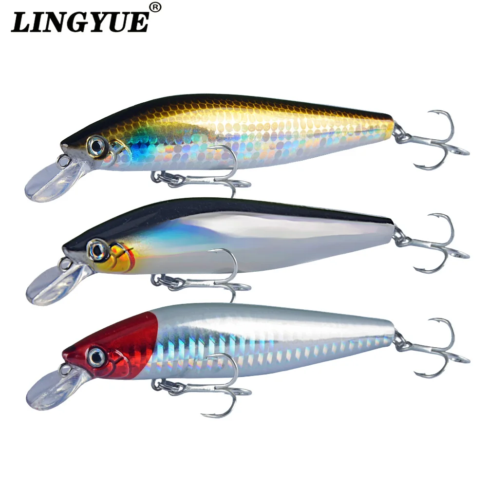 

LINGYUE New Sinking Silent Wobbler Fishing Lure 15g 17g 110mm Tungsten Magnetic System Suspend Minnow Pike Bait 6# Hook Tackle