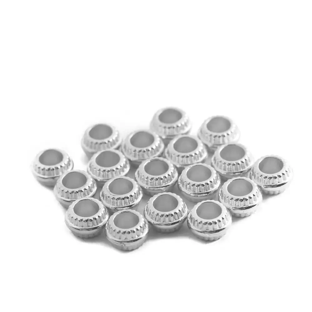 silver 4X7mm 200 шт/партия 6*6 мм Внутреннее отверстие 1 мм CCB Золото Серебро Цвет разделитель для бусин в виде звездочки рондели для бусин бусины DIY ювелирных изделий - Color: silver 4X7mm