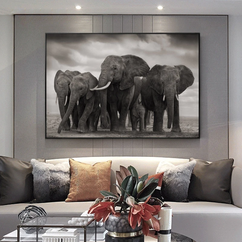 Настенные картины с изображением черных африканских слонов постеры и принты