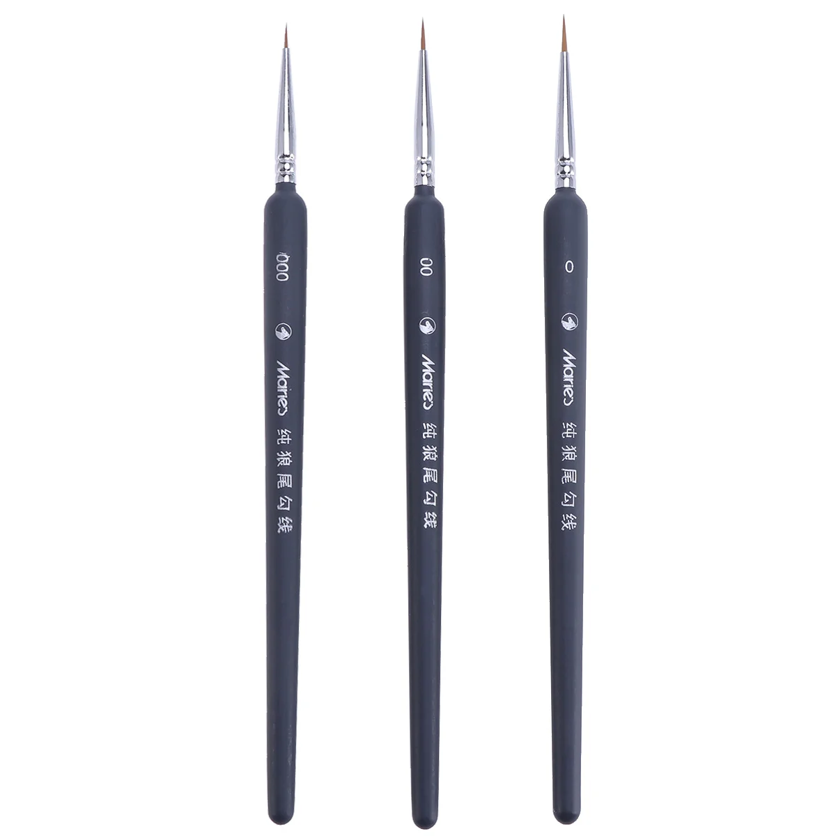 

3pcs Wolf Hair Brushes Set for Detail Art Painting Miniatures Acrylic Watercolor Oil Gouache (000 + 00 + 0)
