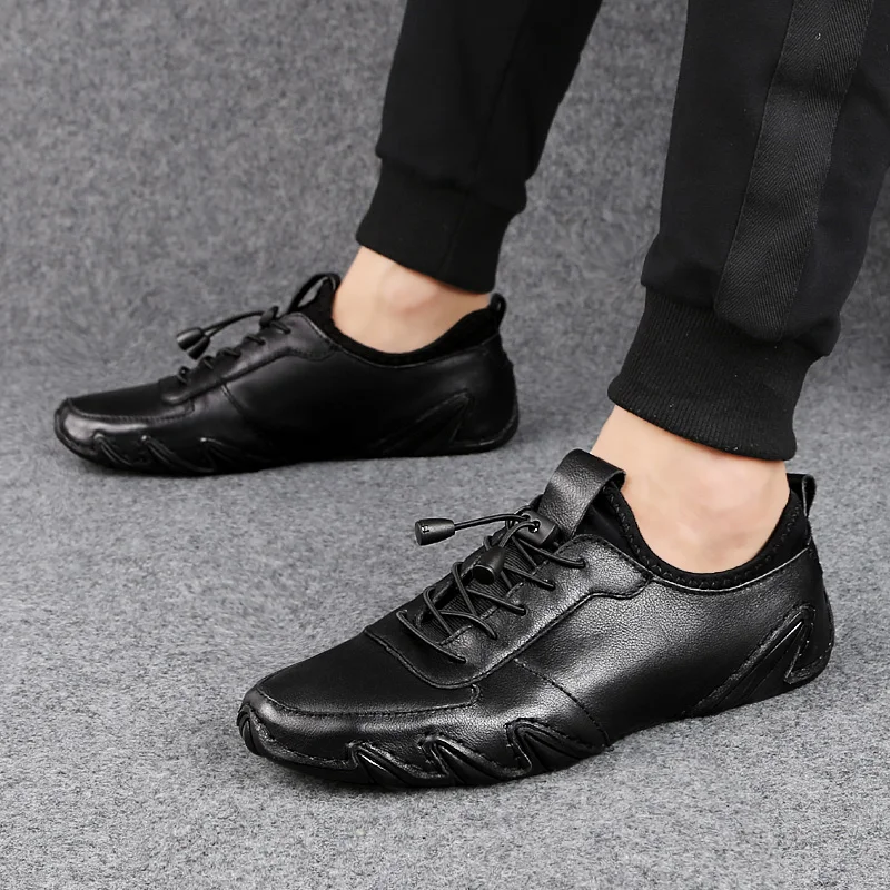 genuine Leather Shoes Men Loafers Comfortable Casual Men Shoes fashion breathable Flats Breathable Men Autumn Shoes Moccasins o4