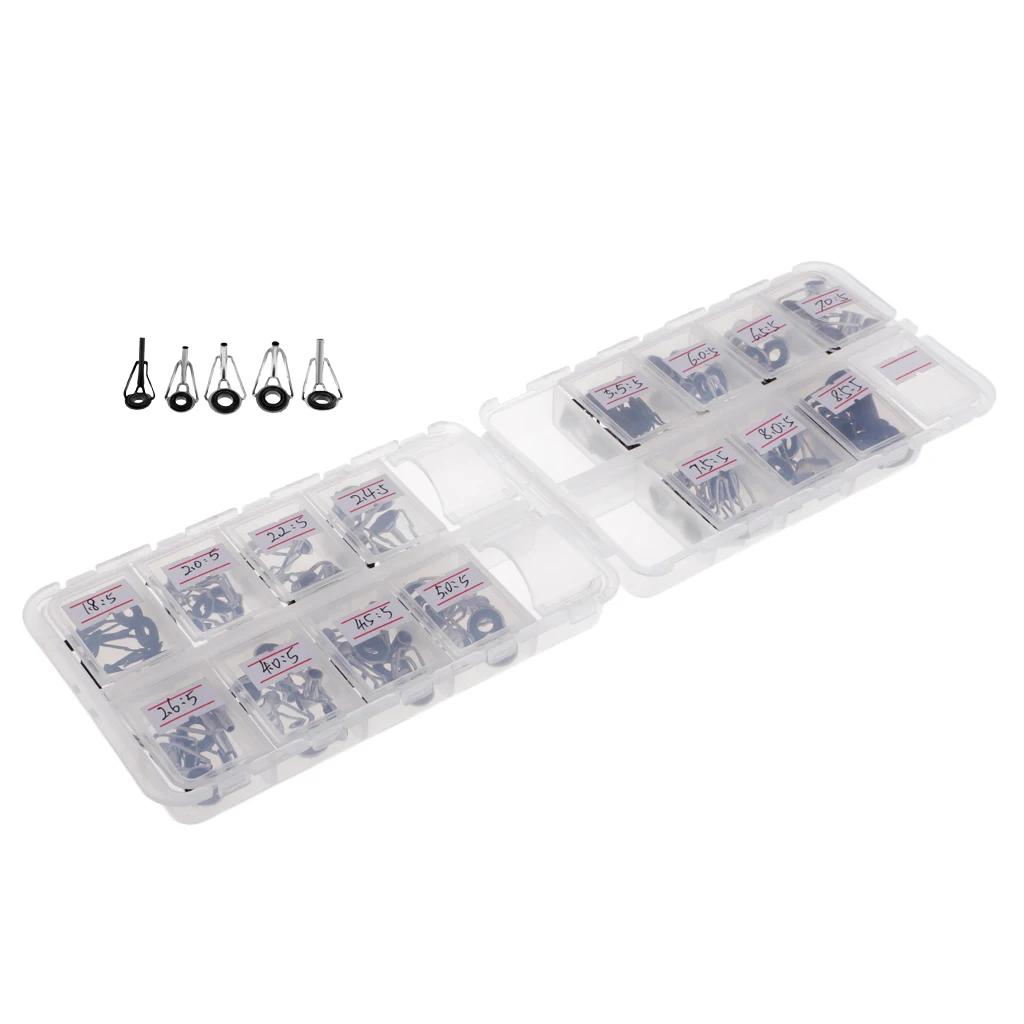 75 шт. направляющие для удочек набор верхних наконечников колец рыбалки на плоту