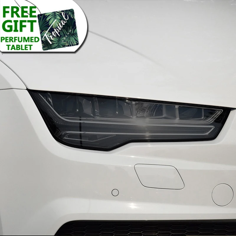

2 Pcs Car Headlight Protective Film Vinyl Transparent Black TPU Sticker For Audi A7 S7 RS7 4K 4G 2015-Present Accessories