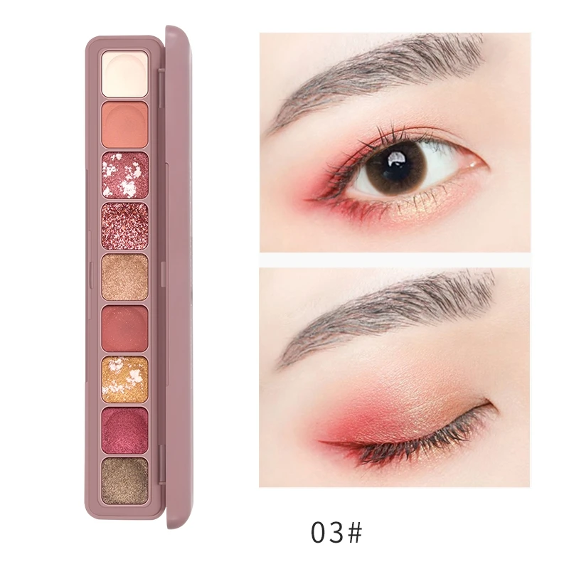 Glitter Eye Shadow Palette Makeup Kit Waterproof 9 Colors Red Nude Matte Pigment Shimmer Colorful Eyeshadow Powder Cosmetics