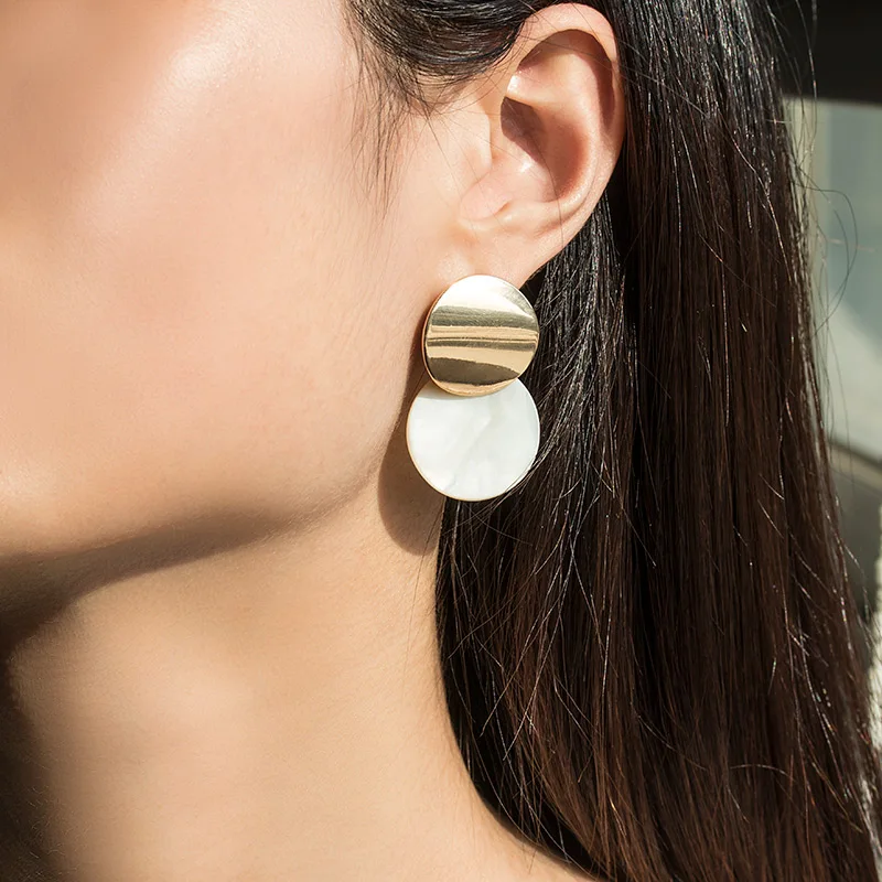 X &amp P новые модные круглые акриловые серьги для женщин винтажные Золотые