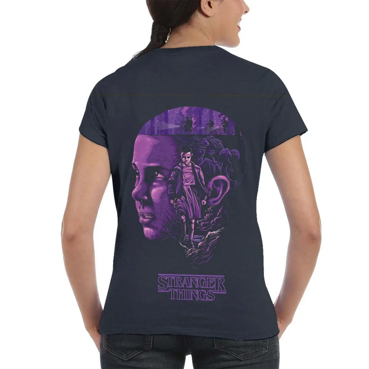 

Stranger Things Women's Short Sleeve T-shirt Polyester Feels Soft And Comfortable Micro Elastic For Ofice Gym