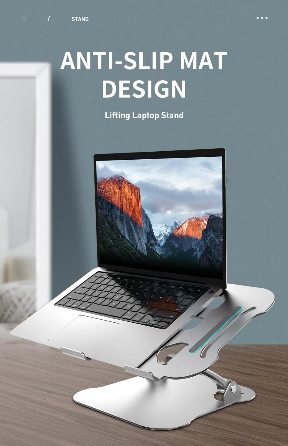 

10-17inch Laptop Holder for MacBook Air Pro Notebook Laptop Stand Bracket Foldable Aluminium Alloy Laptop Holder for PC Notebook