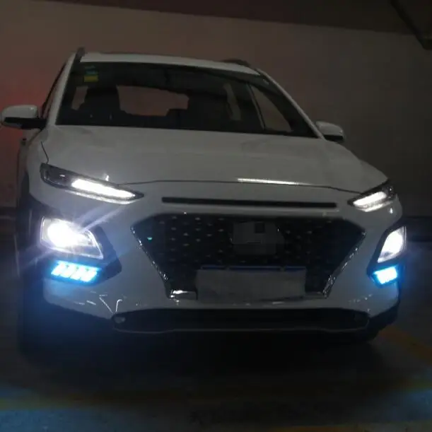 DRL для Hyundai ENCINO Kona 2018 2019 водонепроницаемый 12V светодиодный авто Дневной Бег Фары
