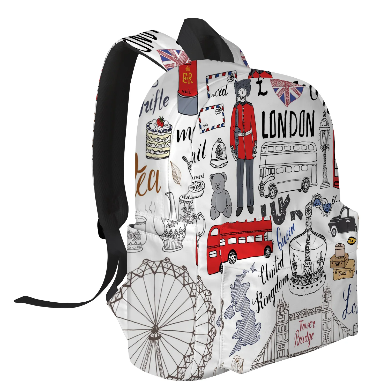 Граффити защита мост автомобиля часы Лондонский Город Рюкзак для подростков