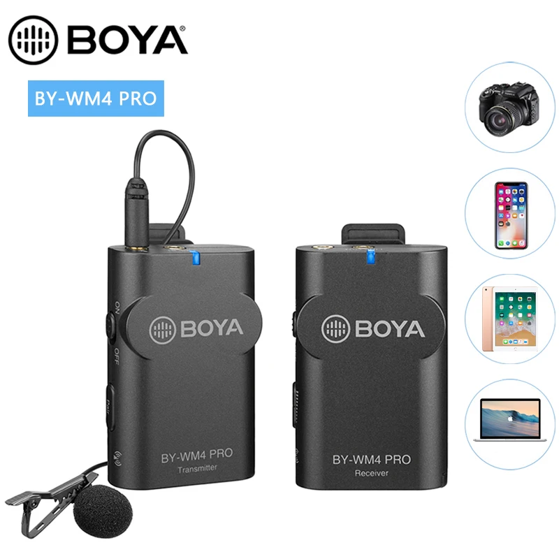 BOYA BY WM4 ProK1 беспроводной конденсаторный микрофон Lavalier лацканы интервью для iPhone Canon