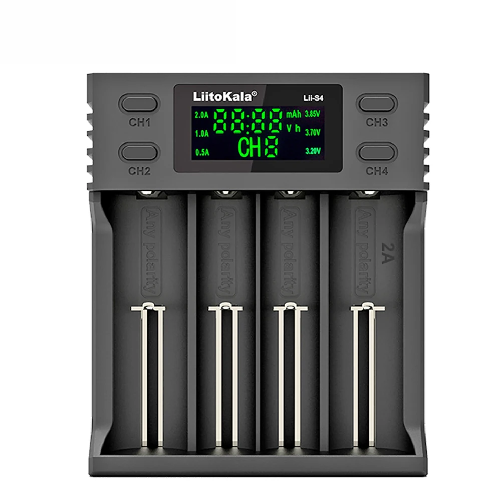 Умное зарядное устройство Liitokala Lii-S4 liis4 с ЖК-дисплеем для аккумуляторов 3 7 в Li-on 18650