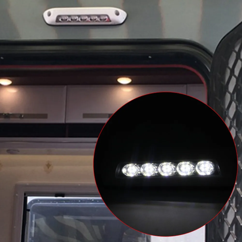 

1pc 12V White 6000K IP67 Waterproof 5 LED Light Spotlight Porch Lights Yacht Lights Motorhome Ceiling Lamp For Car RV Boat Ship