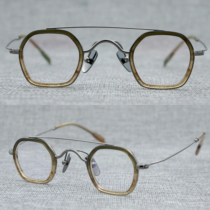 

Retro Square Women's Decorative Mirror men's small square titanium frame summer style neutral frame men's prescription glasses