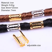10 pcslot mix silver golden plated hair braid dread dreadlock beads adjustable cuff clip 8mm clip metal tube lock