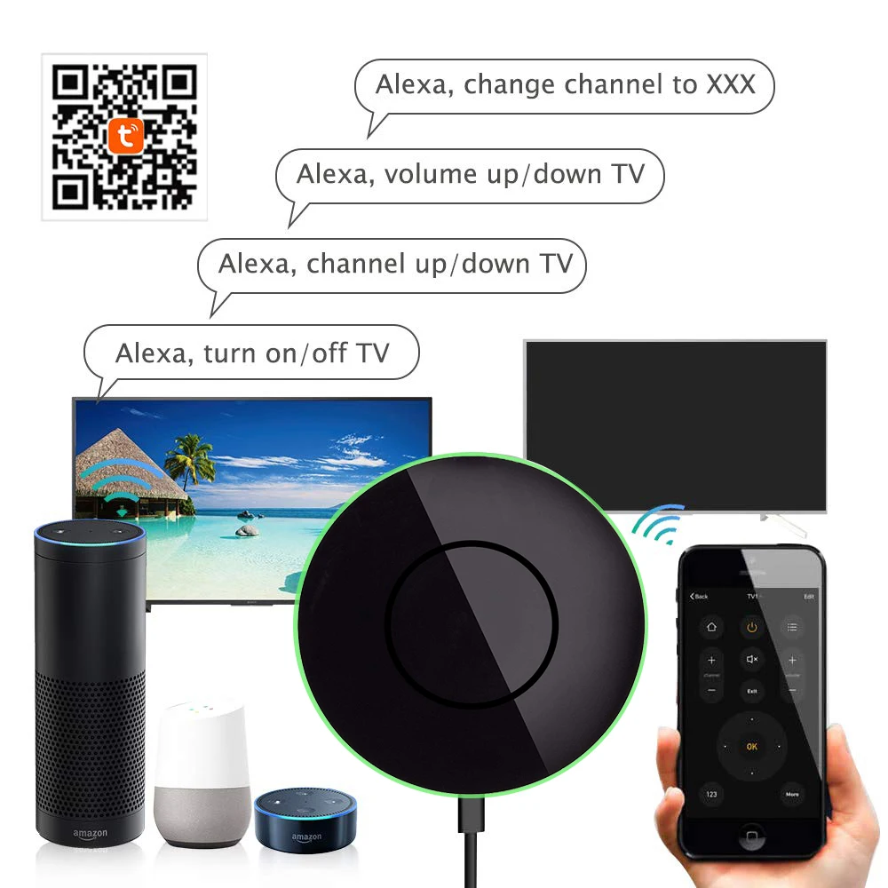Wifi smart ir управление кондиционер ТВ квадратный вентилятор ТВ Универсальный ИК пульт дистанционного управления Лер приложение Smart Life Совместимость Google Alexa iFTTT