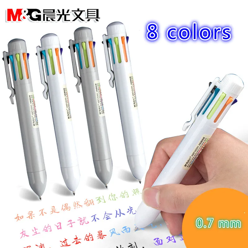 

Multicolor ballpoint pen Press Office Business Student Eight colors 0.7mm Cute color ballpoint pen Writing 0.7mm Writing Pens