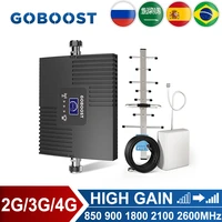 goboost signal booster 2g 3g 4g 850 900 1800 2100 umts 2600mhz cellular amplifier single band repeater with 9dbi antenna 10m kit