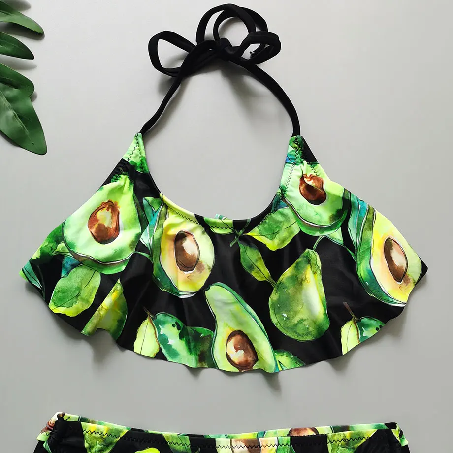 От 7 до 14 лет купальник для девочек купальный костюм детей авокадо белье