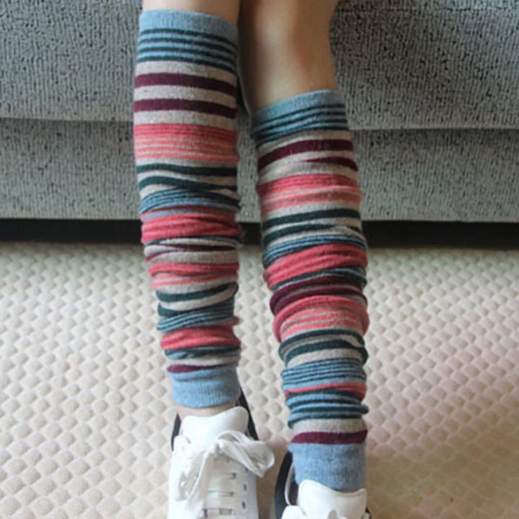 Зимние женские длинные носки скрученные Гольфы Новые гетры протектор крючком